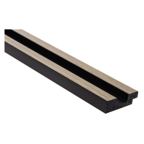 Obkladová lamela ľavé ukončenie Fineza Slat Small Grey oak 270x3,6 cm SLAT01GOL