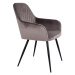 Norddan 21195 Dizajnová jedálenská stolička Gracelyn, sivohnedý zamat