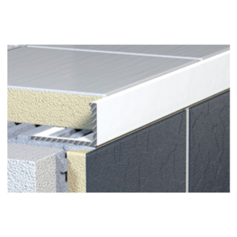 Lišta ukončovací "L" Havos biela, hliník komaxit, dĺžka 250 cm, výška hrany 8 mm, ALKMB8250