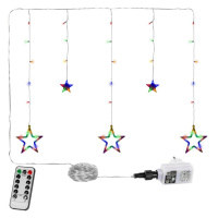 VOLTRONIC Vianočný záves, 5 hviezd, 61 LED, farebný, ovládač
