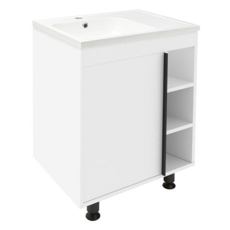 Kúpeľňová skrinka s umývadlom Naturel Lucca 59x70x45 cm biela lesk LUCCA60W