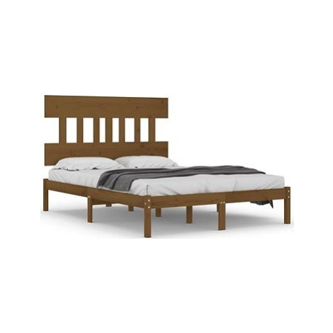 Rám postele medovo hnedý masívne drevo 120 × 200 cm, 3104736 SHUMEE
