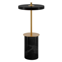 Čierna mramorová LED stolová lampa so stmievačom s kovovým tienidlom (výška  25,5 cm) Asteria Mo