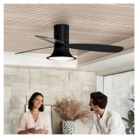 Stropný ventilátor Beacon so svetlom Flusso čierny 132cm tichý