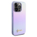 Guess PU Leather Iridescent Metal Script Zadný Kryt pre iPhone 15 Pro Purple