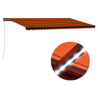 vidaXL Ručne zaťahovacia markíza s LED 600x300 cm oranžovo-hnedá