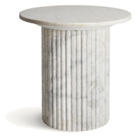 Estila Luxusný okrúhly mramorový biely príručný stolík Demetrios s dizajnom antického stĺpa 55 c