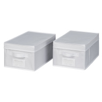 LIVARNO home Úložný box/Zásuvkový organizér (biela, úložný box s vekom, 2 kusy)