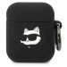 Karl Lagerfeld 3D Logo NFT Choupette Head Silikónové Puzdro pre Airpods 1/2 Black