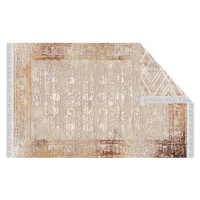 Obojstranný koberec, béžová/vzor, 180x270, NESRIN