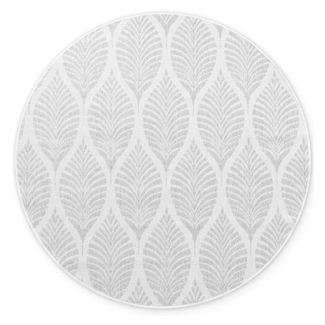 Okrúhly vnútorný a vonkajší koberec v sivej a slonovinovej farbe ø 160 cm Duet Liora – NORTHRUGS Hanse Home