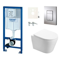 Cenovo zvýhodnený závesný WC set Grohe do ľahkých stien / predstenová montáž + WC SAT Infinitio 