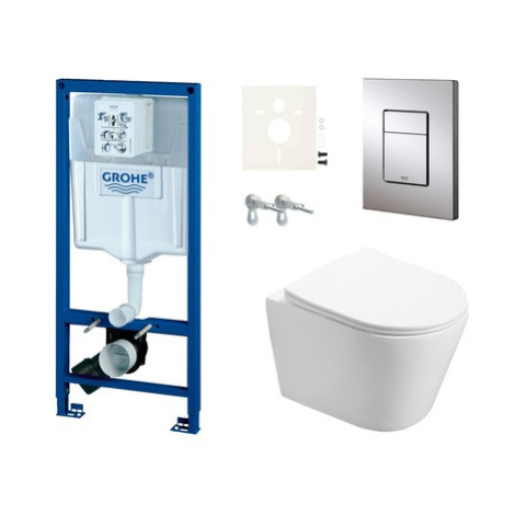 Cenovo zvýhodnený závesný WC set Grohe do ľahkých stien / predstenová montáž + WC SAT Infinitio 