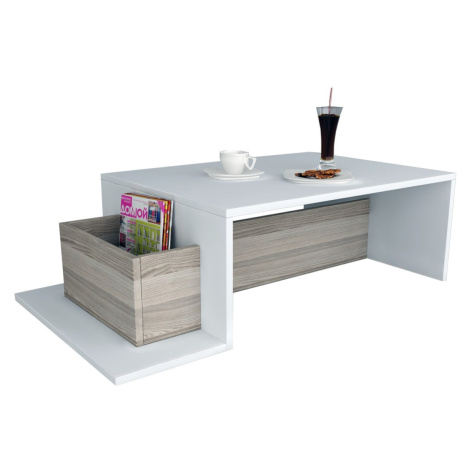 Konferenční stolek Pot bílo-hnědý Kalune Design