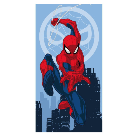 Červeno-modrá bavlnená detská osuška 70x140 cm Spider-man "Jump" – Jerry Fabrics
