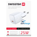 Sieťový adaptér mini Swissten GaN USB-C 25W biely