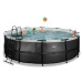 Bazén s pieskovou filtráciou Black Leather pool Exit Toys kruhový oceľová konštrukcia 450*122 cm