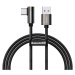 Nabíjací a dátový kábel USB, USB Type-C, 200 cm, 66 W, rýchle nabíjanie, PD, 90 stupňov/spomalen