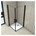 H K - Sprchovací kút BLACK SAFIR A2 90cm s dvoma jednokrídlovými dverami vrátane sprchovej vanič