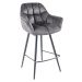 Estila Dizajnová industriálna otočná barová stolička Mariposa s prešívaným zamatovým poťahom a k