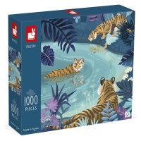 Janod Art puzzle Tigre pri splne mesiaca 1000 ks