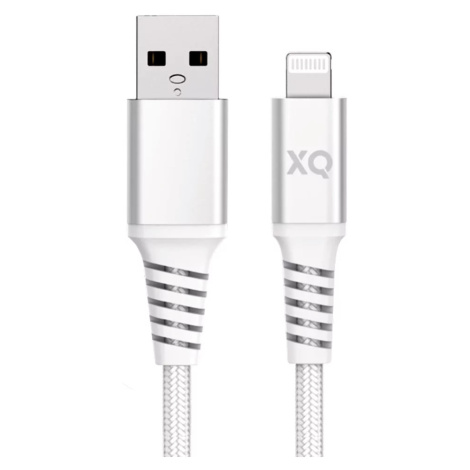 Kábel XQISIT NP Cotton braided Lightn. to USB-A 2.0 200c white (50884)