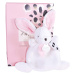 Plyšový zajačik na maznanie Happy Blush Doudou et Compagnie biely 17 cm v darčekovom balení od 0