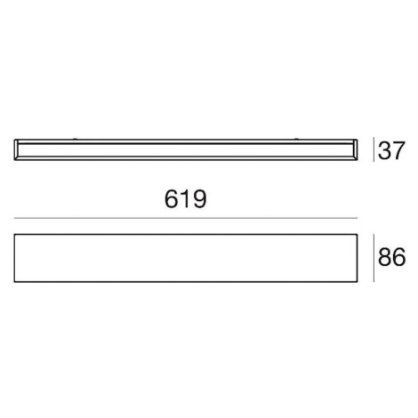 Nástenné svietidlo LED Box W2 bi-emission, W 61,9 cm, čierna, 2700 K