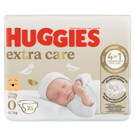 HUGGIES® Plienky jednorázové Extra Care 0 (do 4 kg) 25 ks