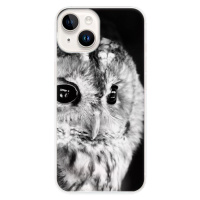 Odolné silikónové puzdro iSaprio - BW Owl - iPhone 15 Plus