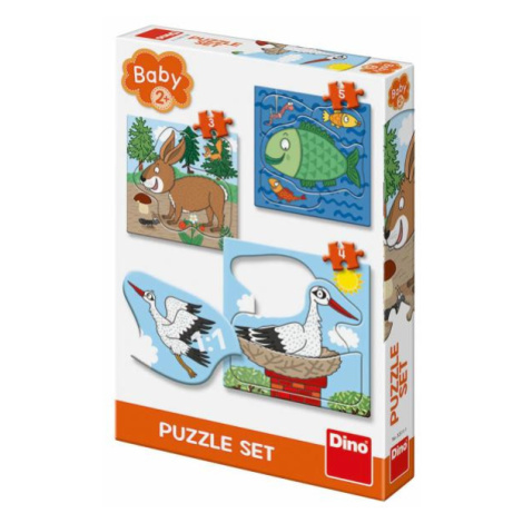 Dino ZVIERATKÁ: kde žijú 3-5 baby Puzzle set