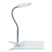 Biela stolová LED lampa so štipcom Markslöjd Flex