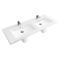 VILLEROY & BOCH - Subway 2.0 Dvojumývadlo, 1300x470 mm, s prepadom a otvormi na batérie, biela 7