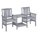 Zaradné stoličky so stolíkom akácia / látka Dekorhome Svetlo modrá,Zaradné stoličky so stolíkom 