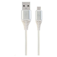 GEMBIRD CABLEXPERT USB 2.0 AM na MicroUSB (AM/BM), 1 m, opletený, bielo-strieborný, blister, PRE