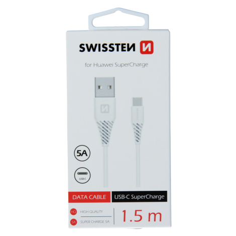 Kábel Swissten USB/USB-C  5A 1,5 m biely