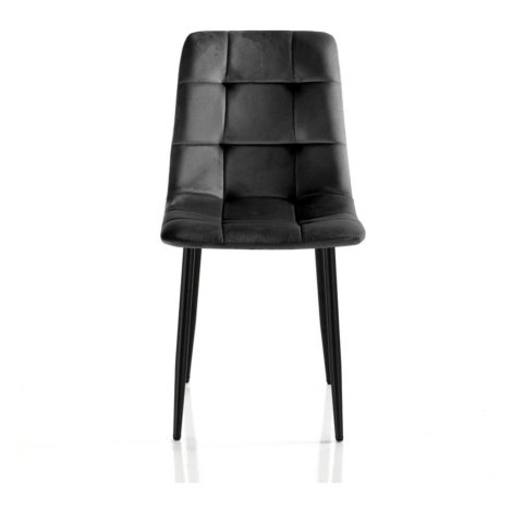 Čierne zamatové jedálenské stoličky v súprave 2 ks Faffy – Tomasucci