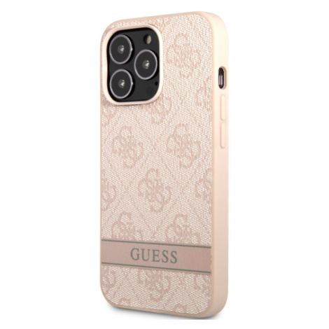 Plastové puzdro Guess na Apple iPhone 13 Pro GUHCP13LP4SNP PU 4G Stripe ružové