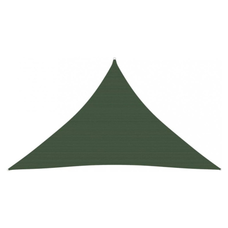 Tieniaca plachta trojuholníková HDPE 2,5 x 2,5 x 3,5 m Dekorhome Tmavo zelená vidaXL