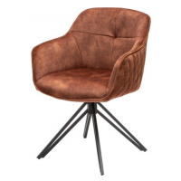 Estila Moderná hnedá otočná stolička Marmol s kovovými nohami 82cm