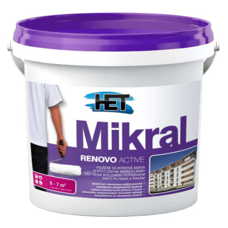 MIKRAL RENOVO ACTIVE - Fasádna farba proti plesniam a riasam biela 20 kg Het