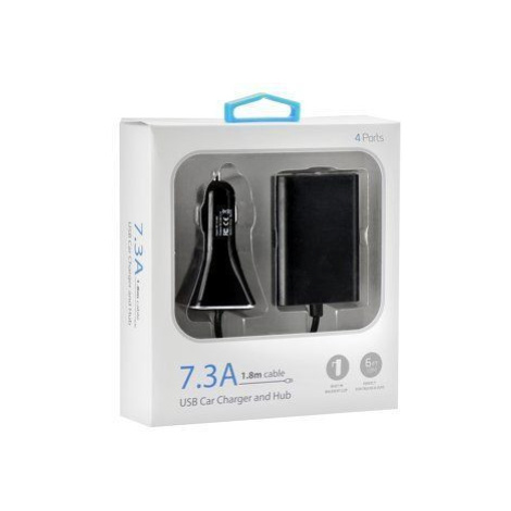 Auto nabíjačka 4xUSB 7,3 A čierna