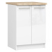 Kuchyňská skříňka Olivie S 60 cm 2D bílá/bílý lesk/dub sonoma