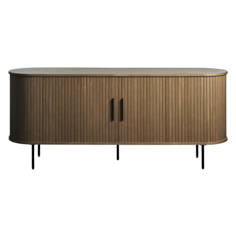 Hnedá komoda v dekore duba s posuvnými dverami 180x76x45 cm Nola – Unique Furniture