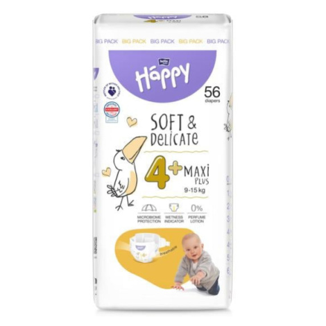 BELLA HAPPY Baby Plienky jednorazové Maxi Plus 9-15 kg Big Pack 56 ks