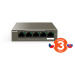 Tenda TEG1105P-4-63W 5xRJ45 Switch s 4xPoE 802.3af/at, 10/100/1000Mbps, celkem 63W,Kov