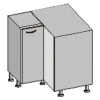 KONDELA Jura New B DN-88*88 dolná rohová kuchynská skrinka biela / wenge