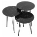 Sada konferenčných stolíkov Sehpa 3 kusy 38 cm čierna