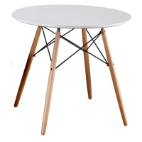 KONDELA Gamin New okrúhly jedálenský stôl biela / buk