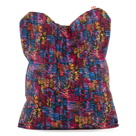 TULI sedací vak Funny, snímateľný poťah - vzor Graffiti Čierna